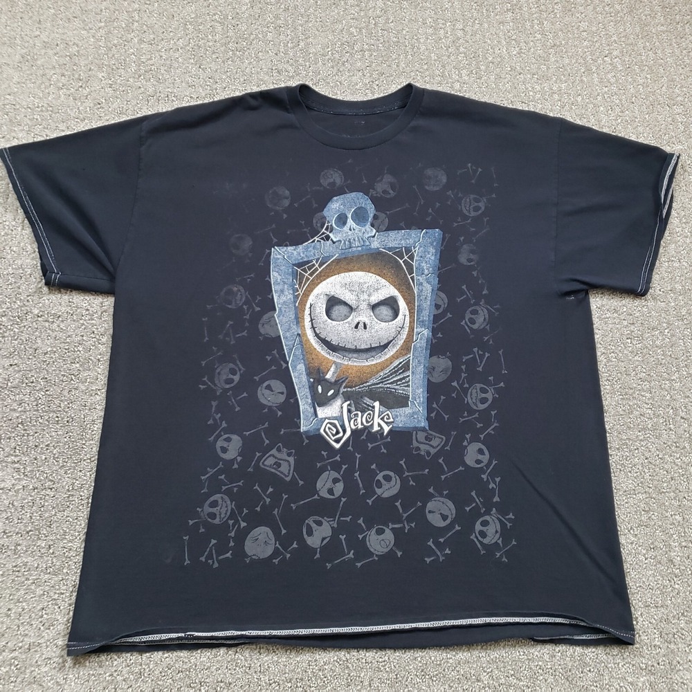 Disney Nightmare Before Christmas Shirt Mens XL Black Jack Skellington Halloween